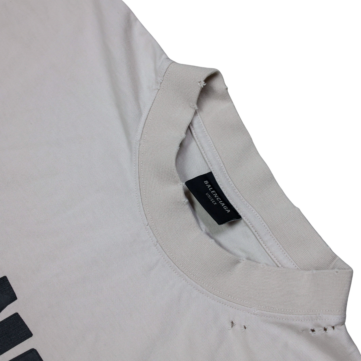 Balenciaga Tape Logo T Shirt Beige