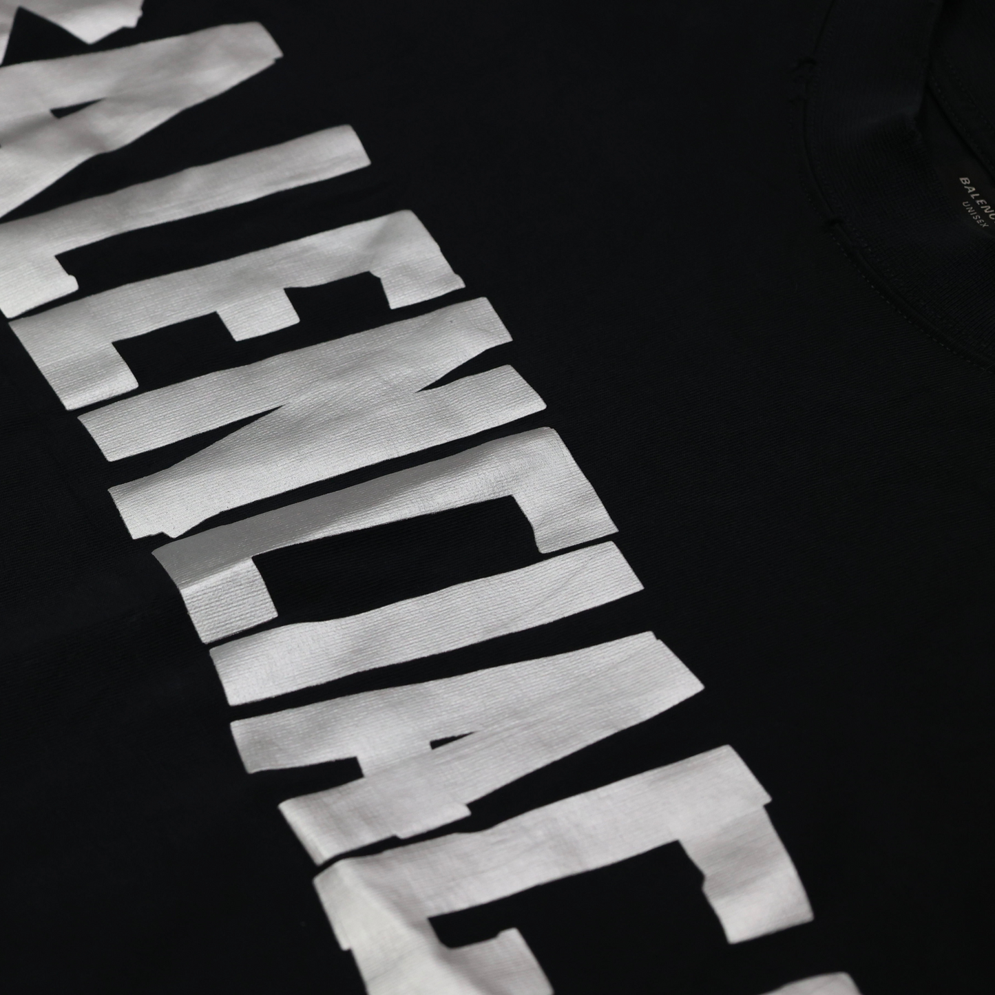Balenciaga Tape Logo Black T Shirt