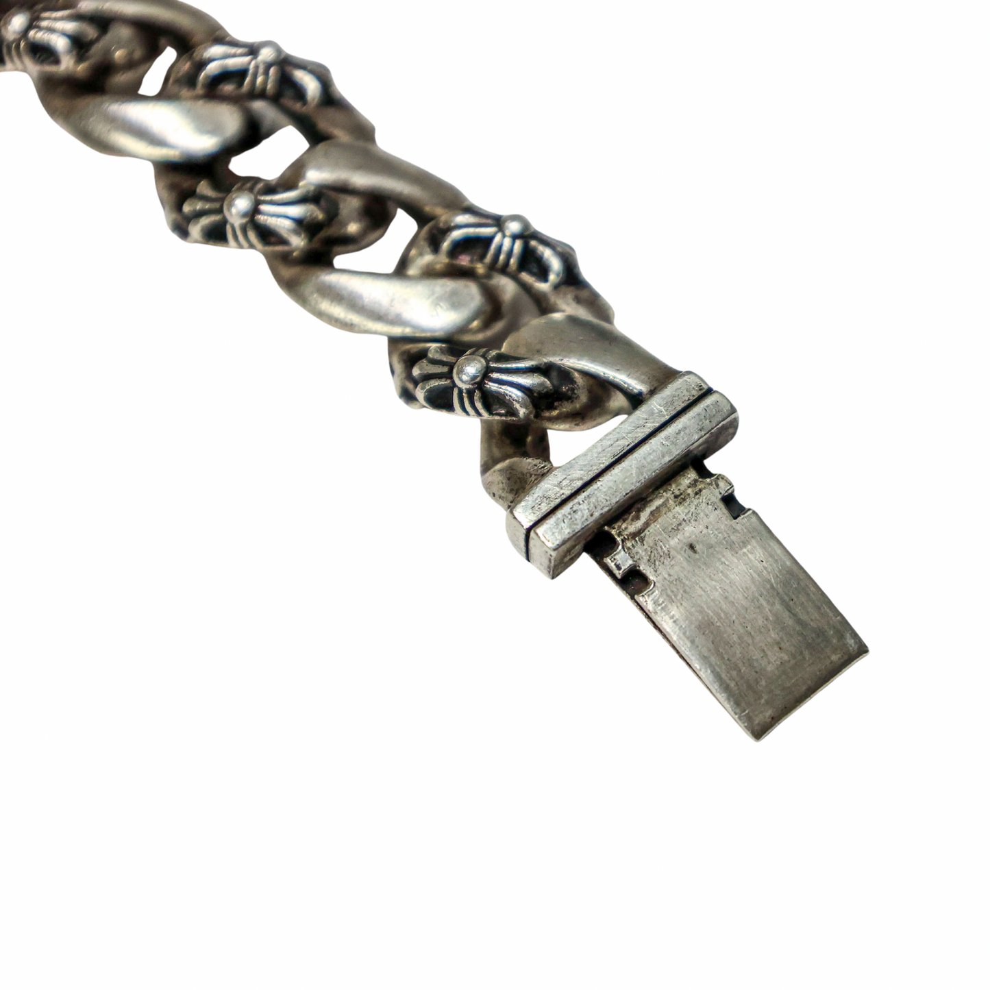 Chrome Hearts Large Fancy Link Plus Cross Box Bracelet