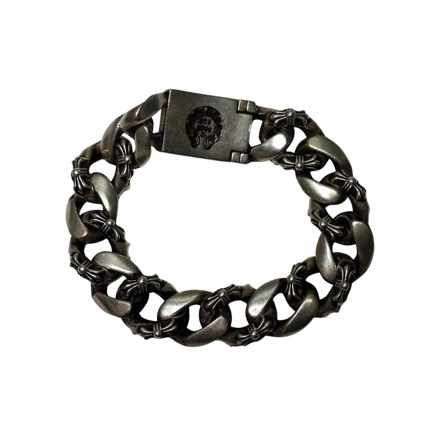 Chrome Hearts Large Fancy Link Plus Cross Box Bracelet