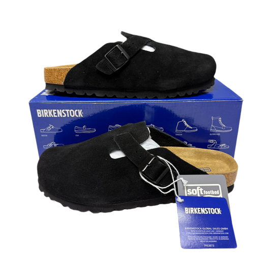 Birkenstock Boston Soft Footbed Suede Black