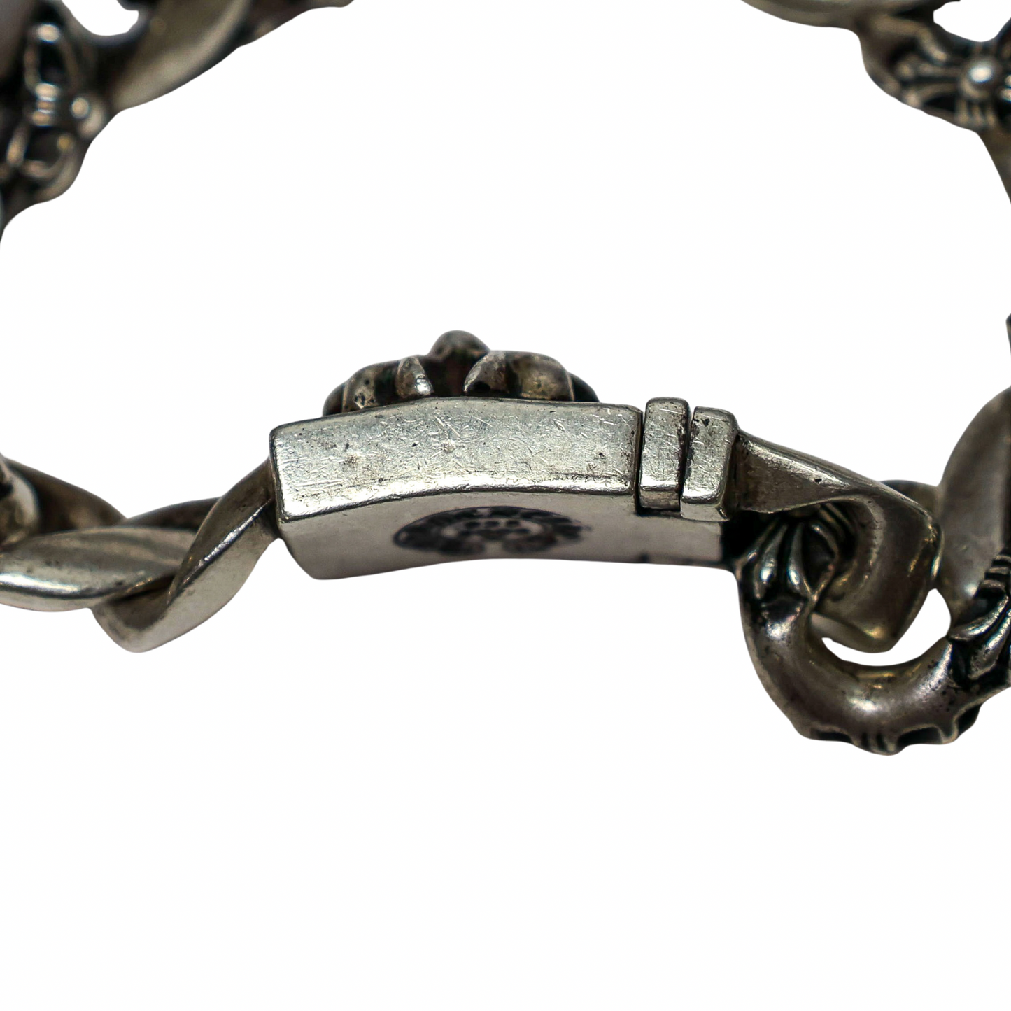 Chrome Hearts Large Fancy Link Plus Cross Box Bracelet