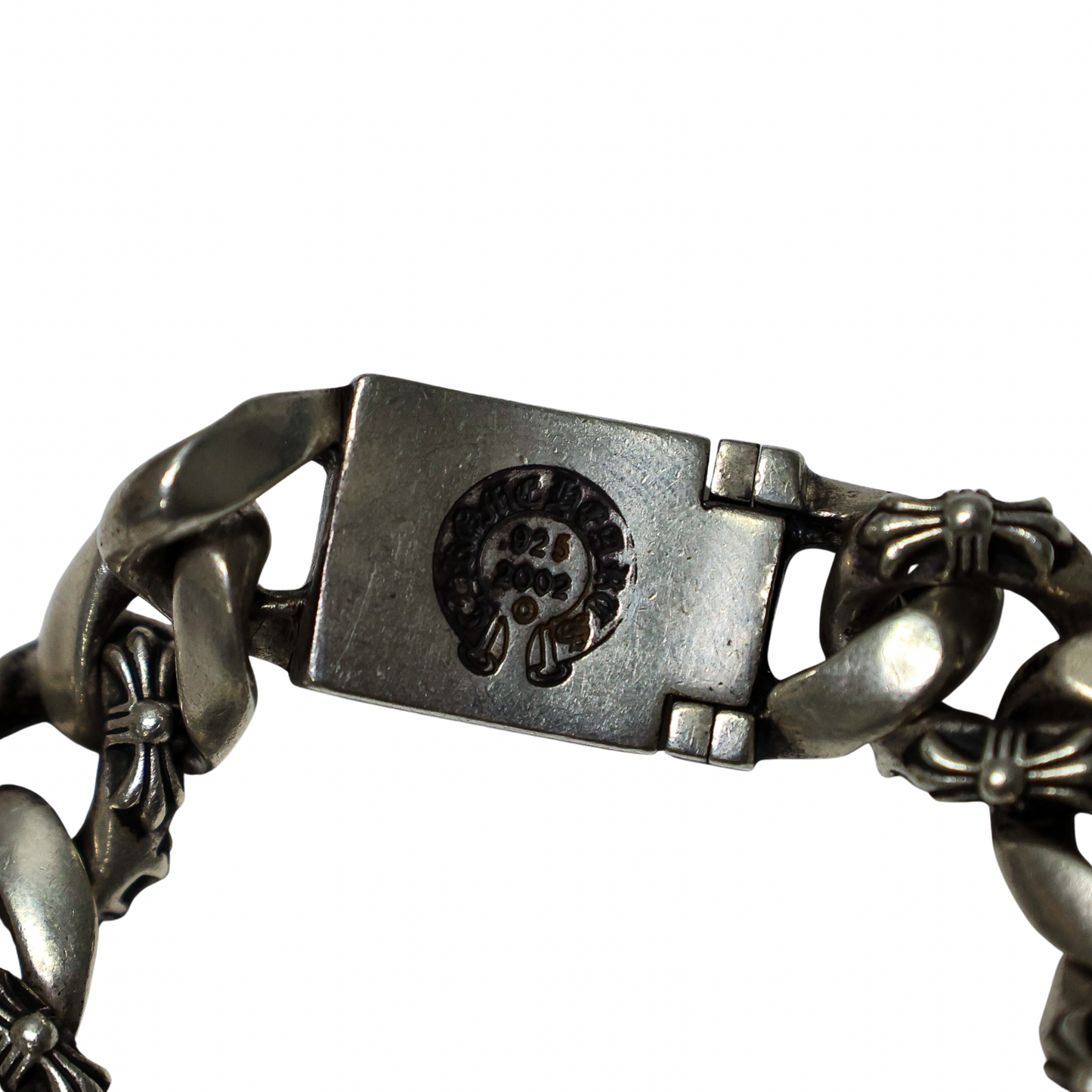 Chrome Hearts Large Fancy Link Plus Cross Box Bracelet