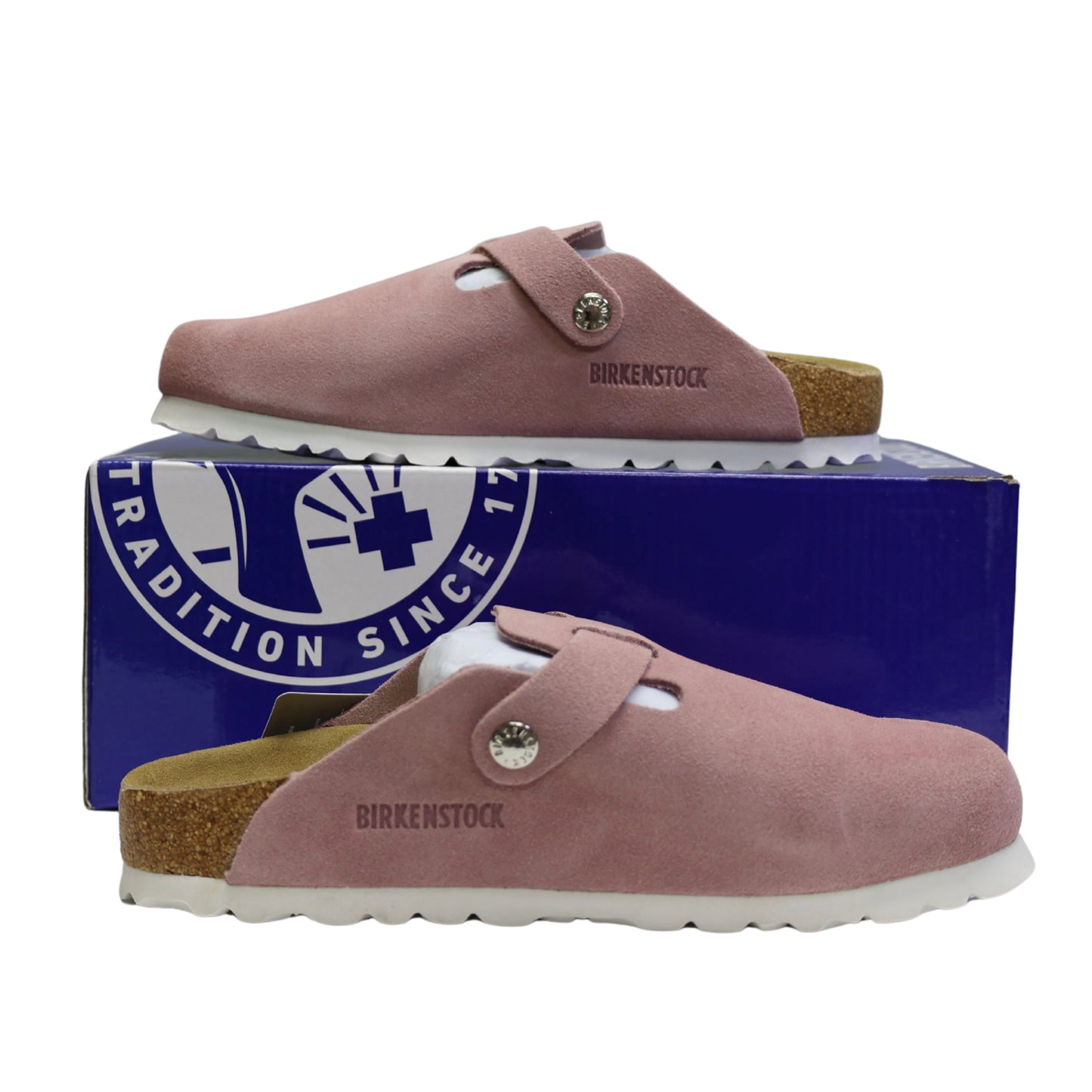 Birkenstock Boston Soft Footbed Suede Pink Clay