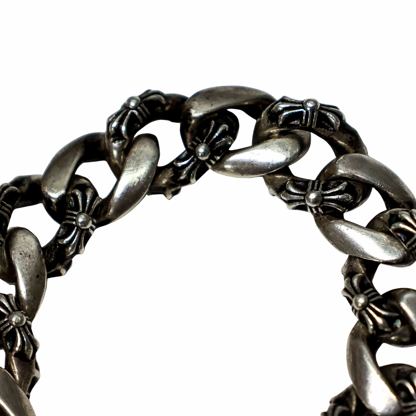 Chrome Hearts Large Fancy Link Plus Cross Box Bracelet