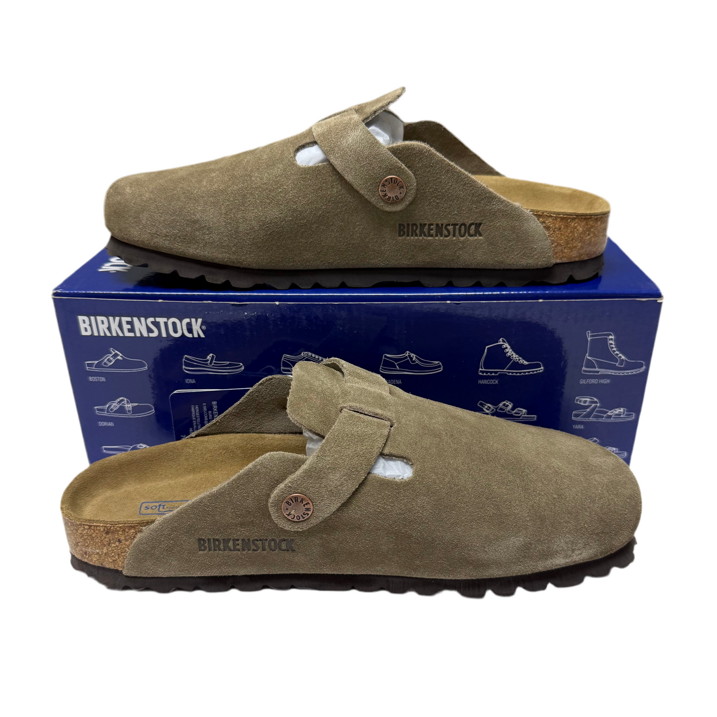 Birkenstock Boston Soft Footbed Suede Taupe