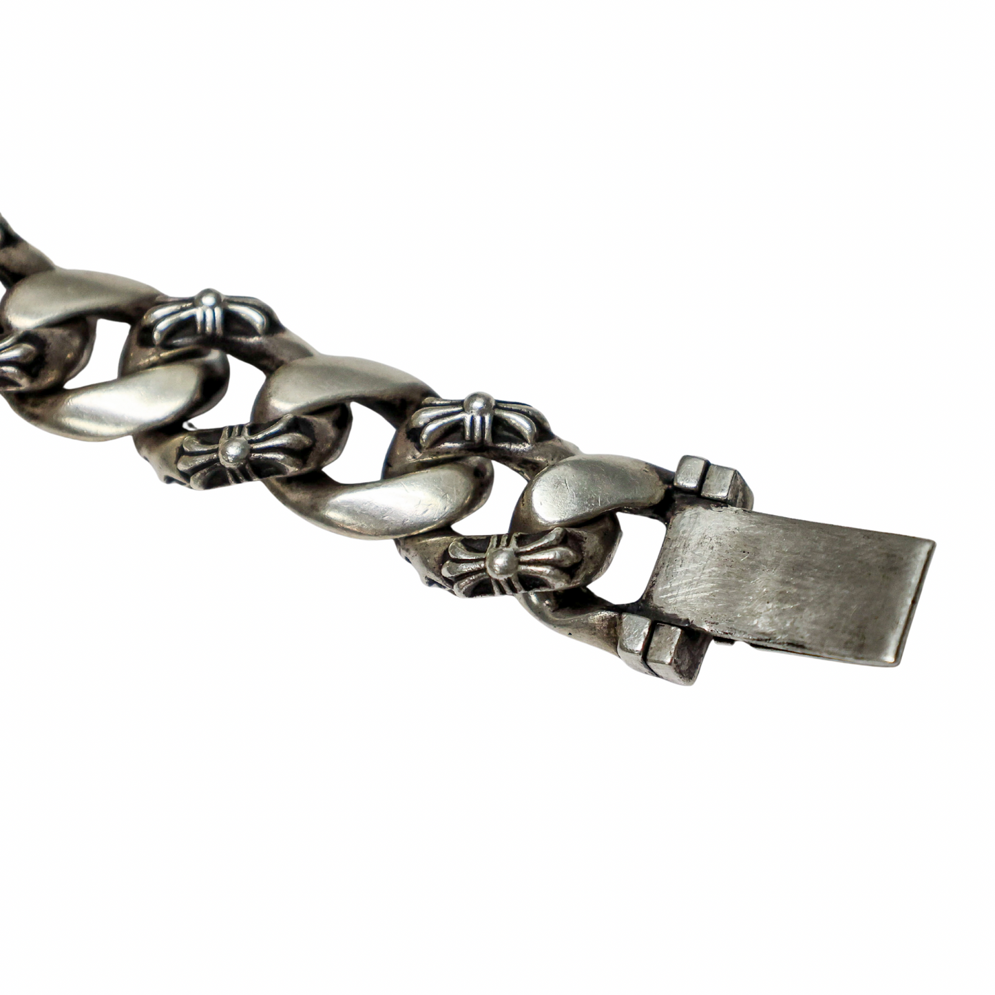 Chrome Hearts Large Fancy Link Plus Cross Box Bracelet