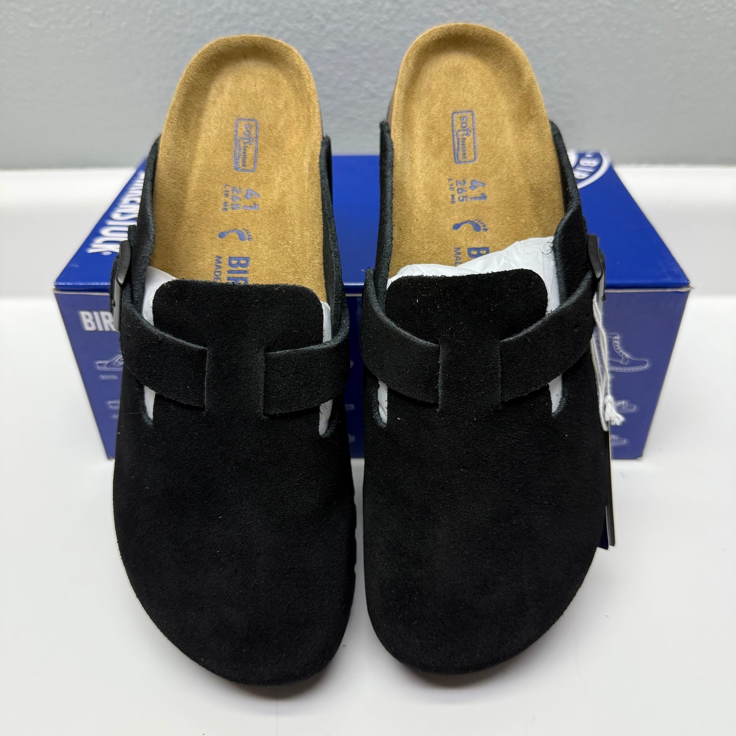 Birkenstock Boston Soft Footbed Suede Black