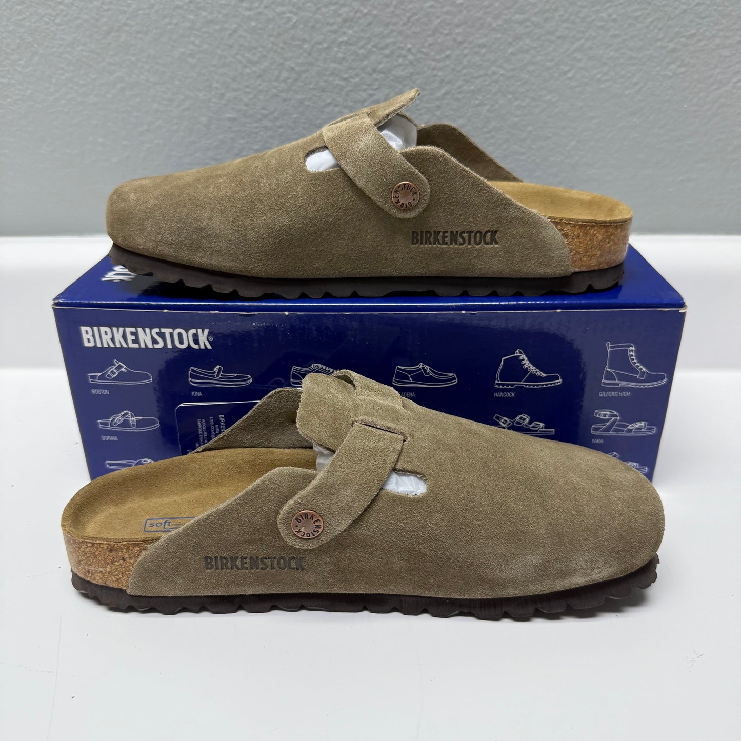 Birkenstock Boston Soft Footbed Suede Taupe
