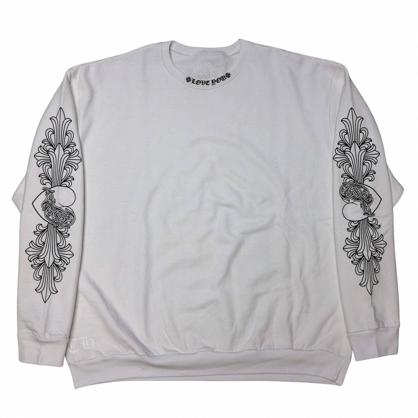 Chrome Hearts Love You Floral Heart Crewneck Sweatshirt