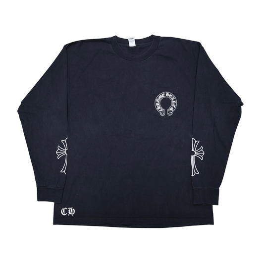 Vintage Chrome Hearts Scroll Logo Long Sleeve Tee