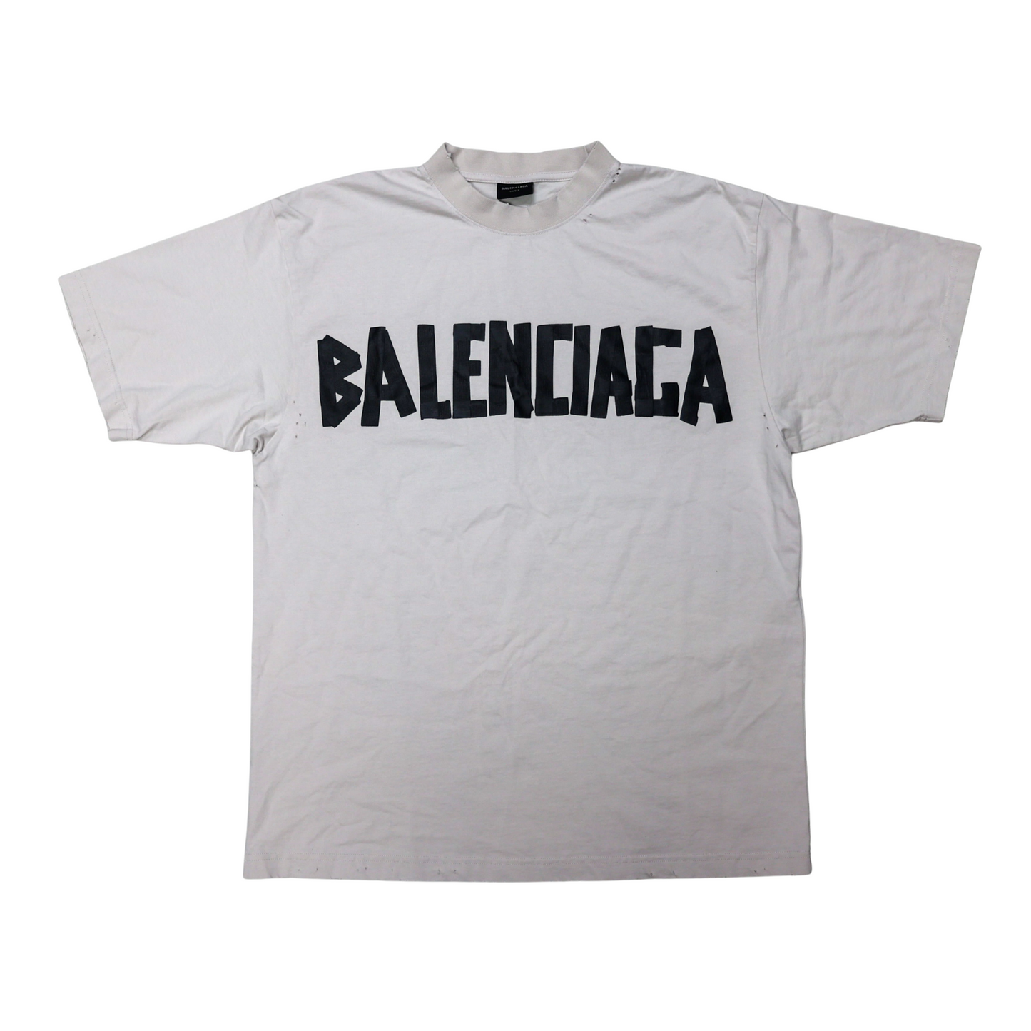 Balenciaga Tape Logo T Shirt Beige