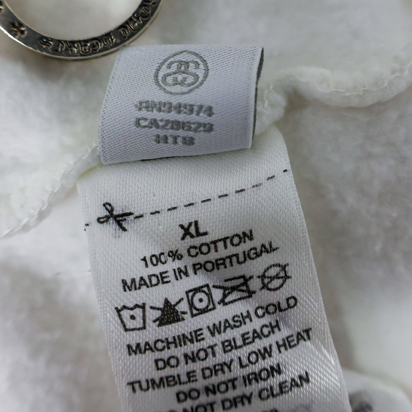 Stussy White Pigment Dyed Dice Hoodie Zip Up