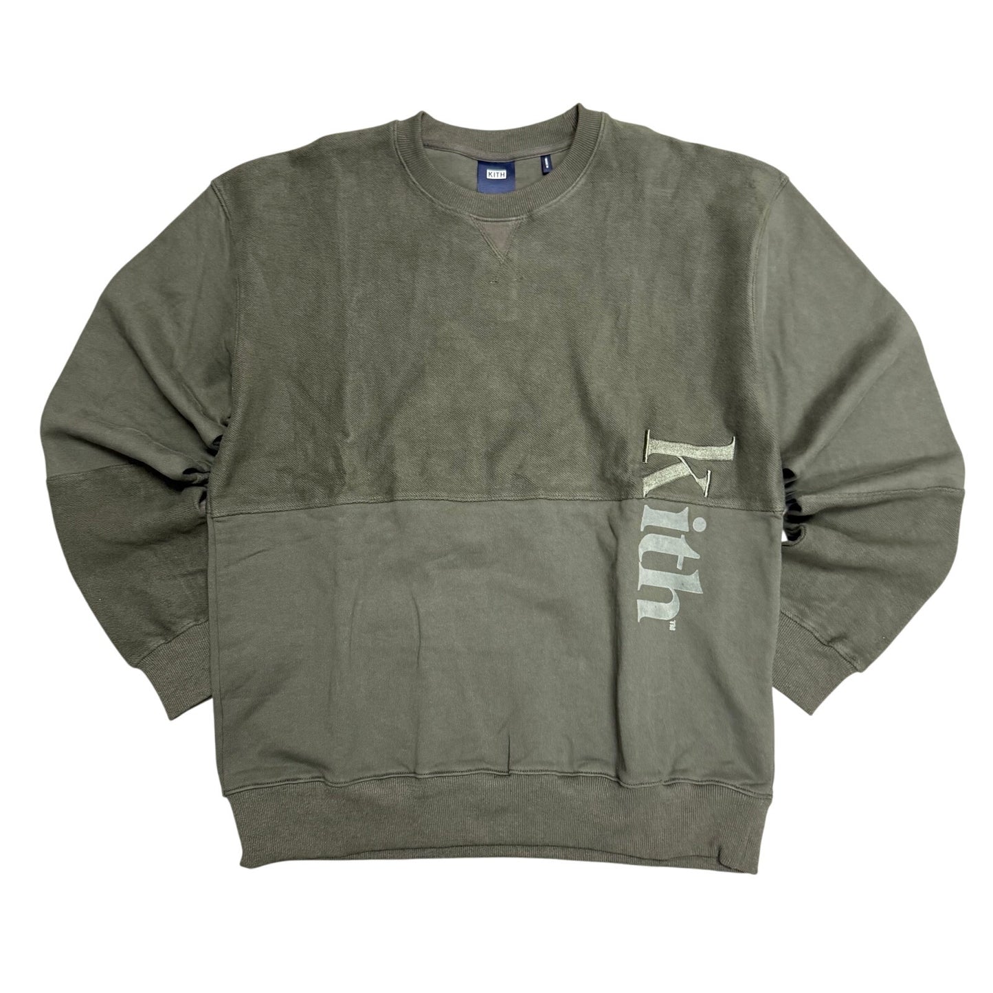 Kith Reverse Paneled Crewneck Olive Green