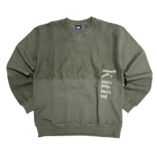 Kith Reverse Paneled Crewneck Olive Green